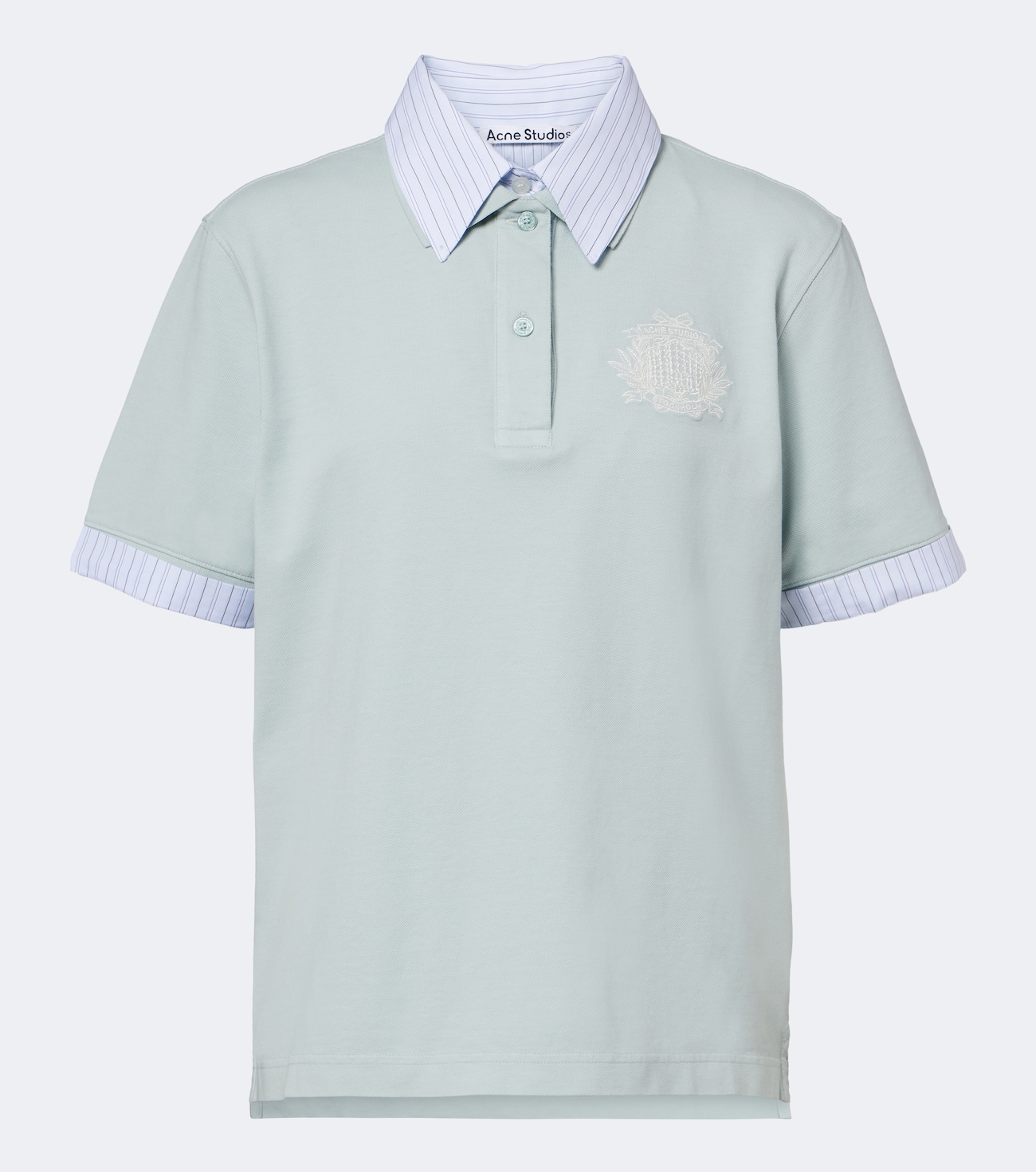 Layered cotton-blend piqué polo shirt