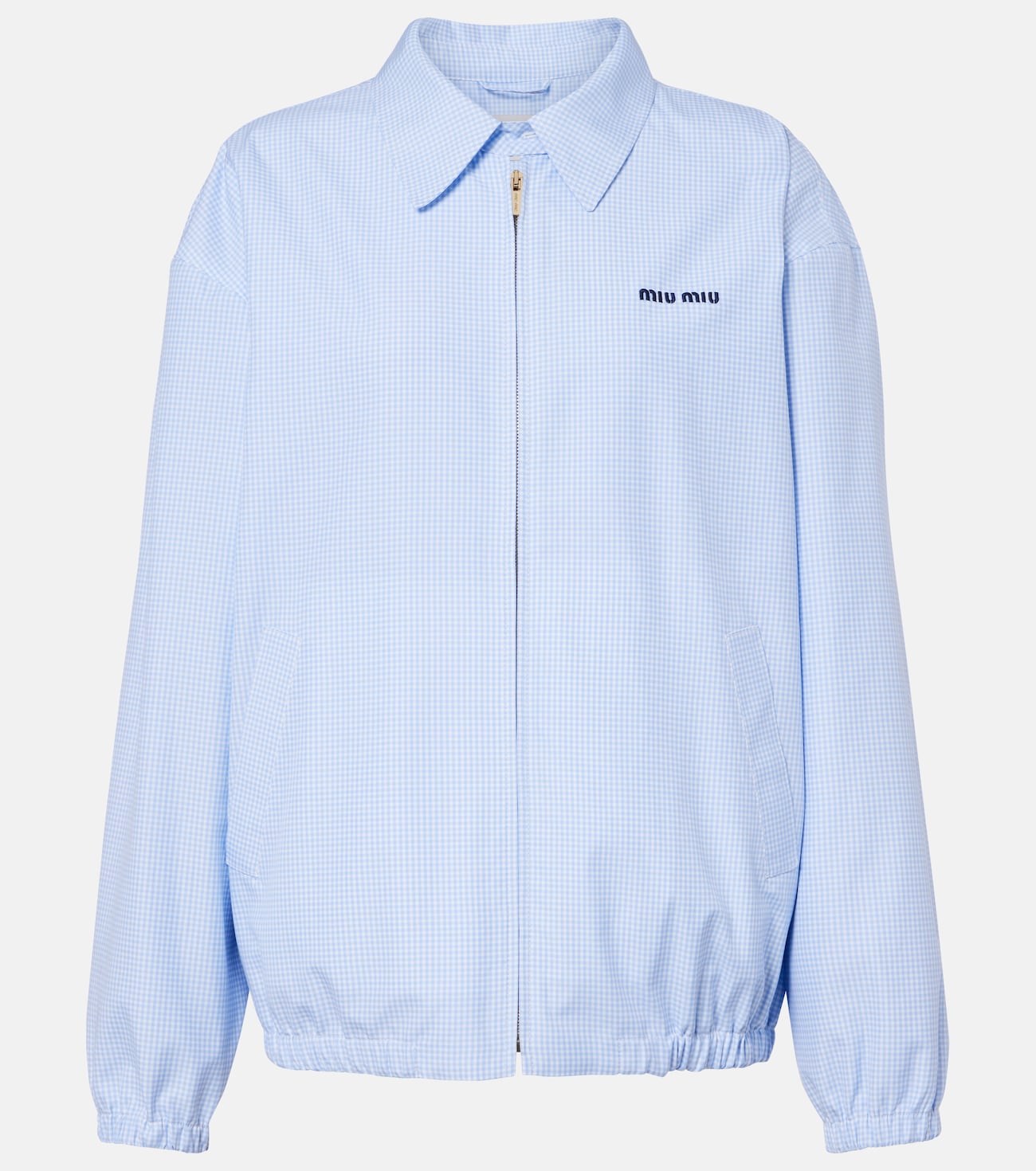 Logo gingham cotton blouson jacket