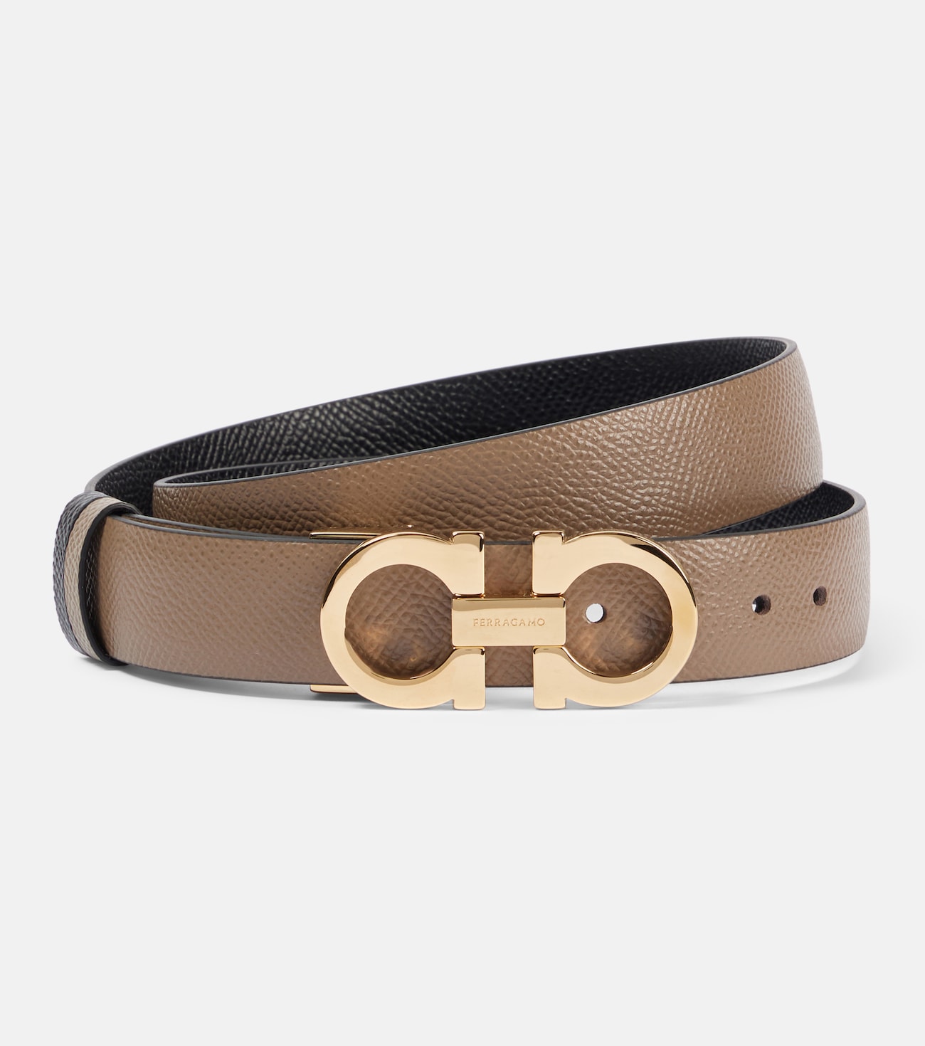 Gancini reversible leather belt