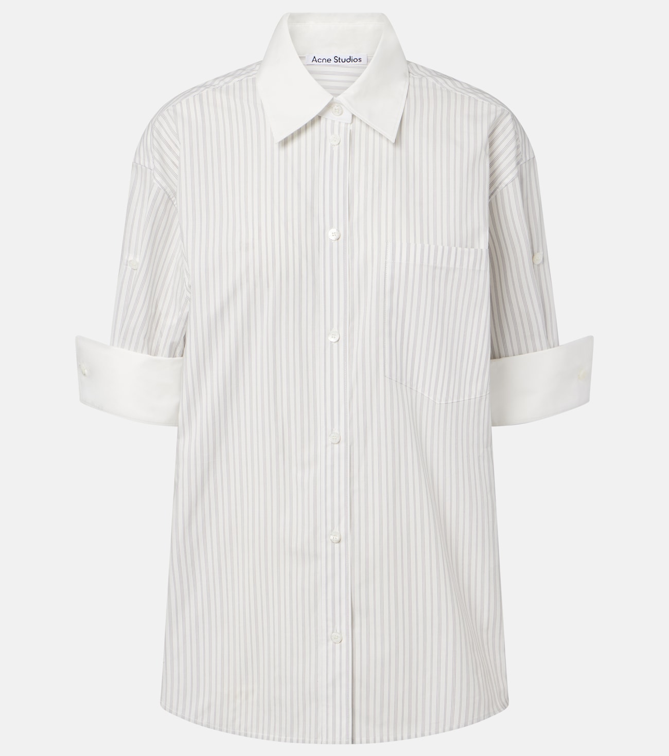 Striped cotton poplin shirt