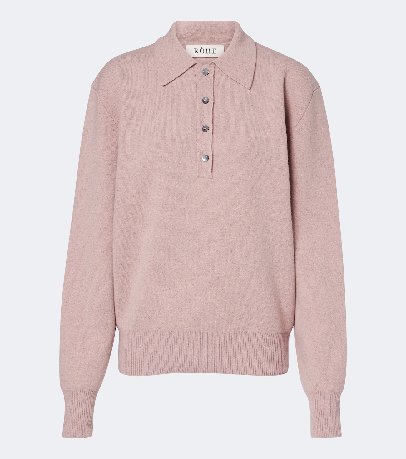 Knitted wool-blend polo sweater
