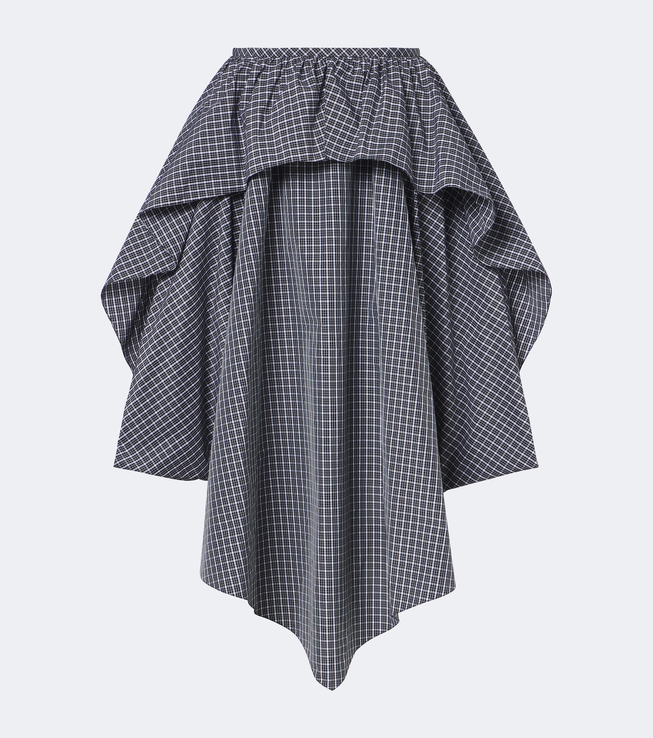 Asymmetric cotton-blend midi skirt