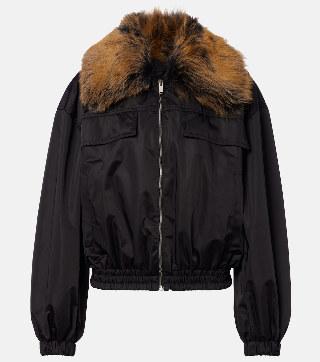 Shearling-trimmed blouson jacket