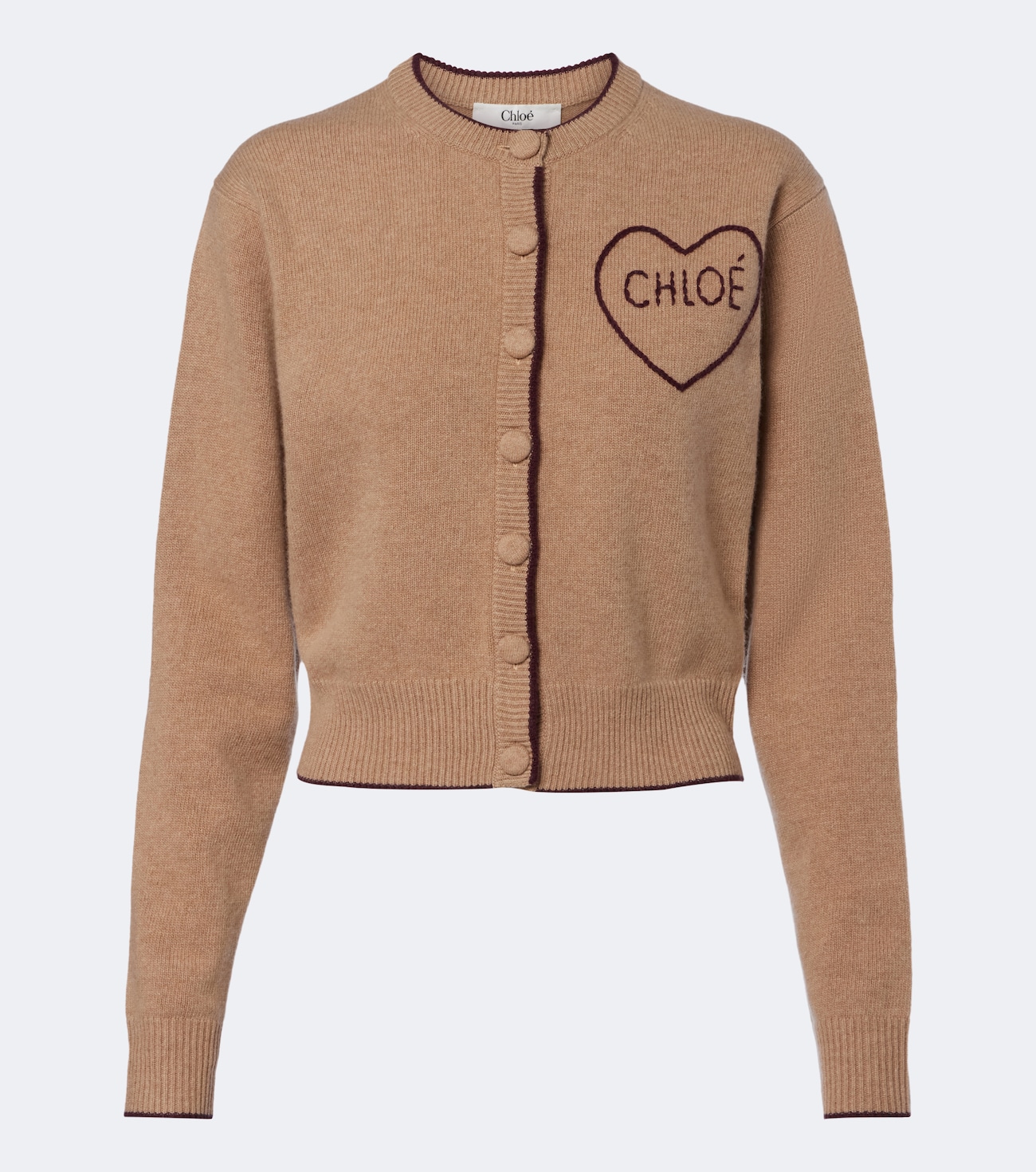Logo wool and cashmere cardigan