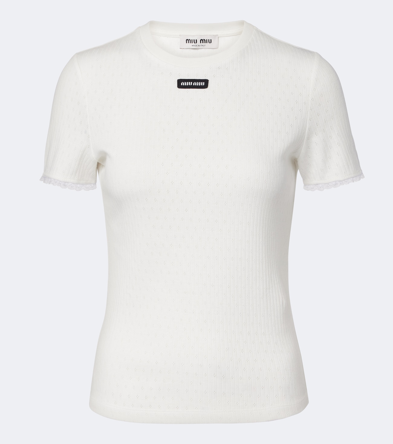 Pointelle cotton T-shirt