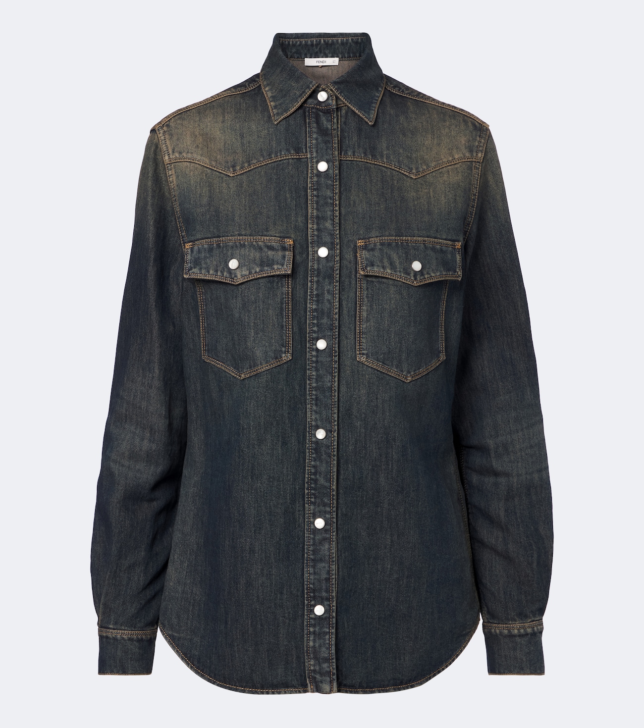 Cotton-blend denim shirt