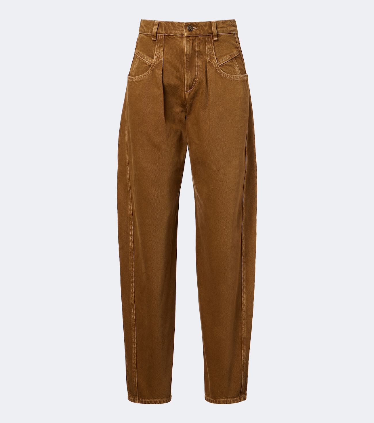 Lisha pleated barrel-leg jeans