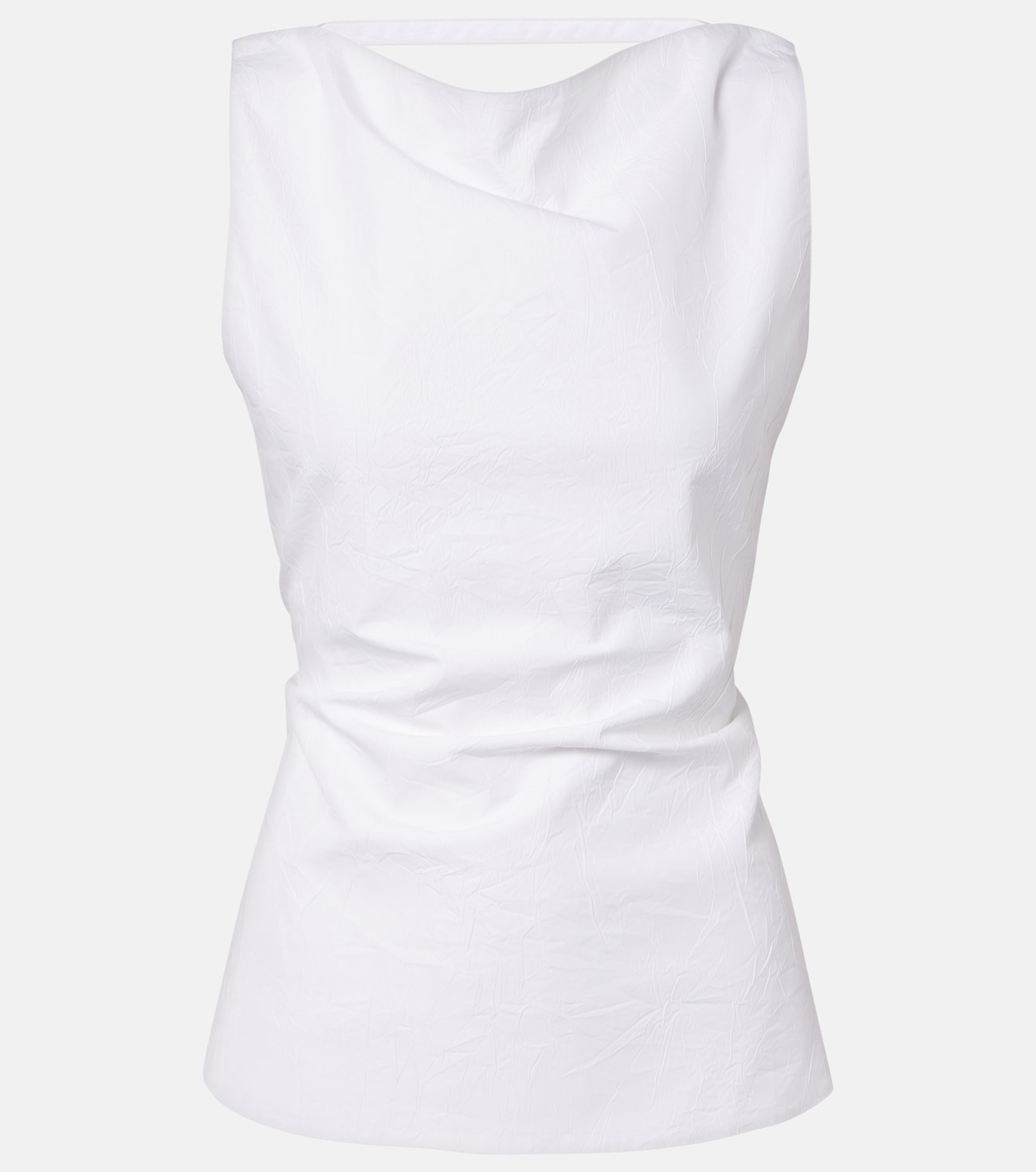 Draped cotton-blend top