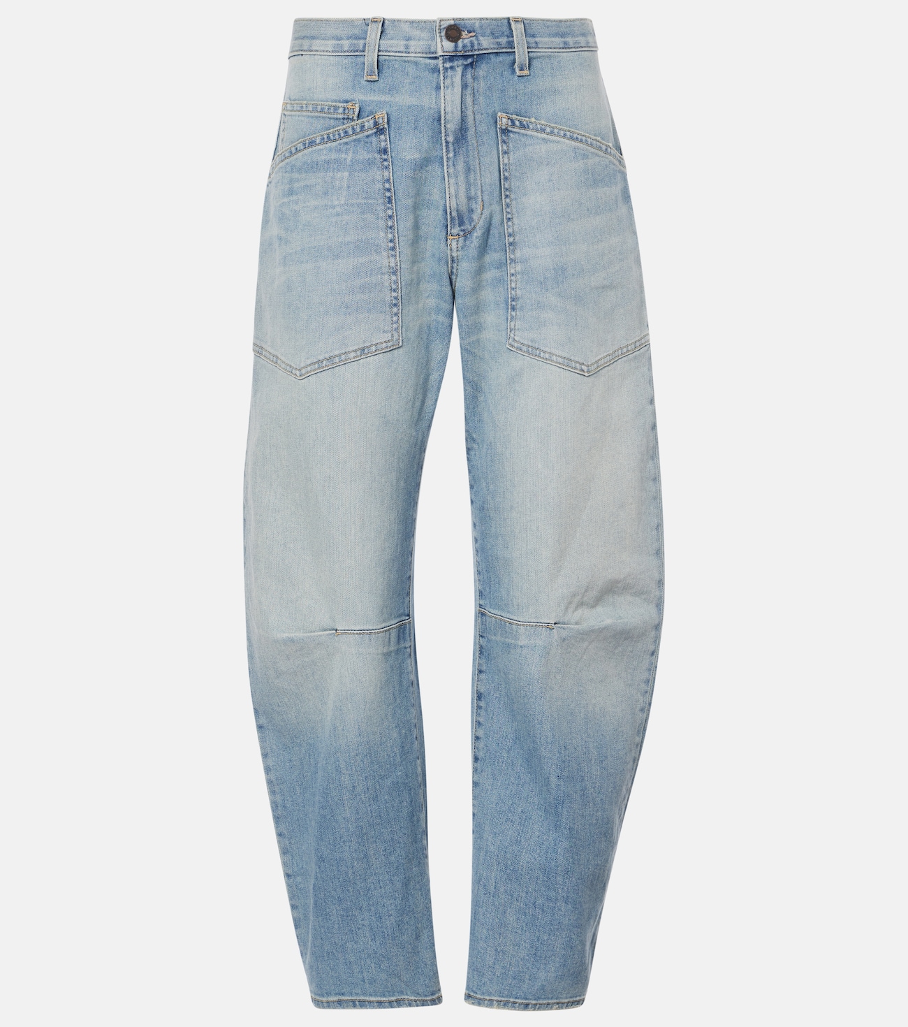 Shon high-rise barrel-leg jeans