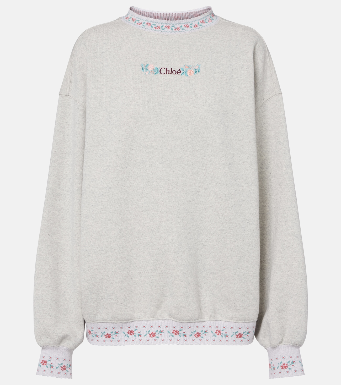 Embroidered cotton jersey sweatshirt