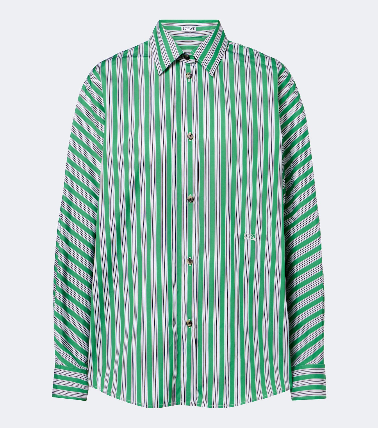 Double L striped cotton poplin shirt