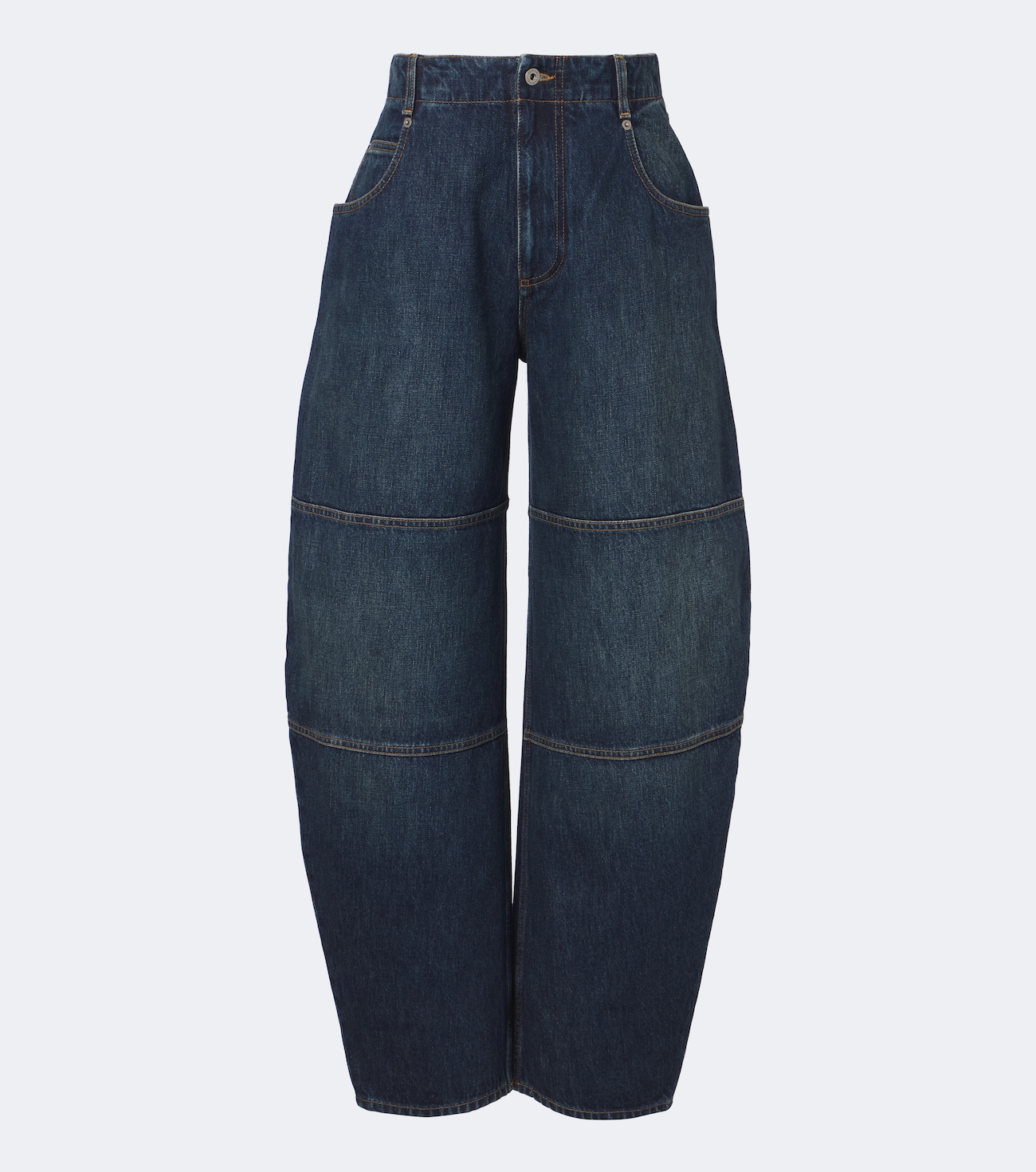 Faded barrel-leg jeans