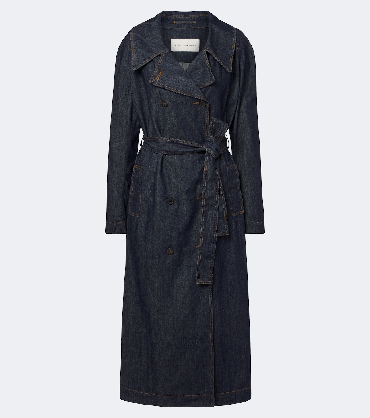 Denim trench coat