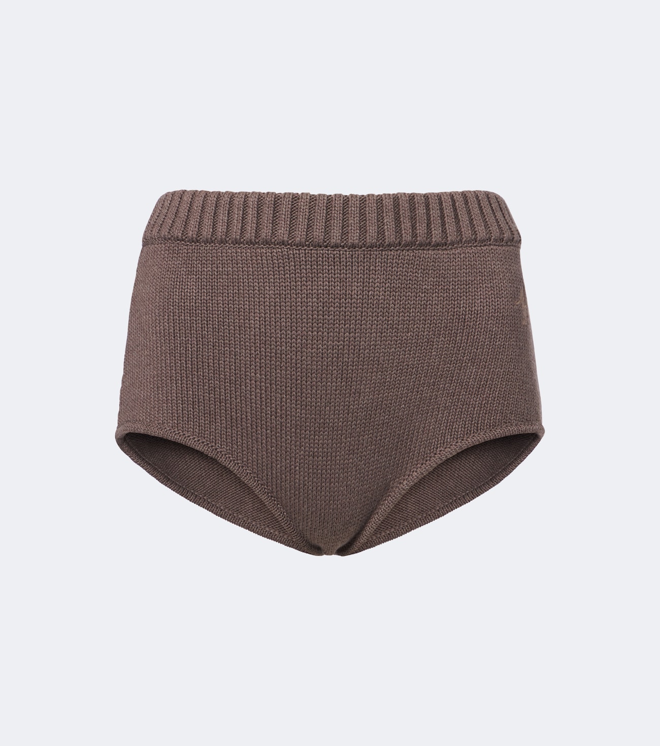 Ribbed-knit cotton shorts