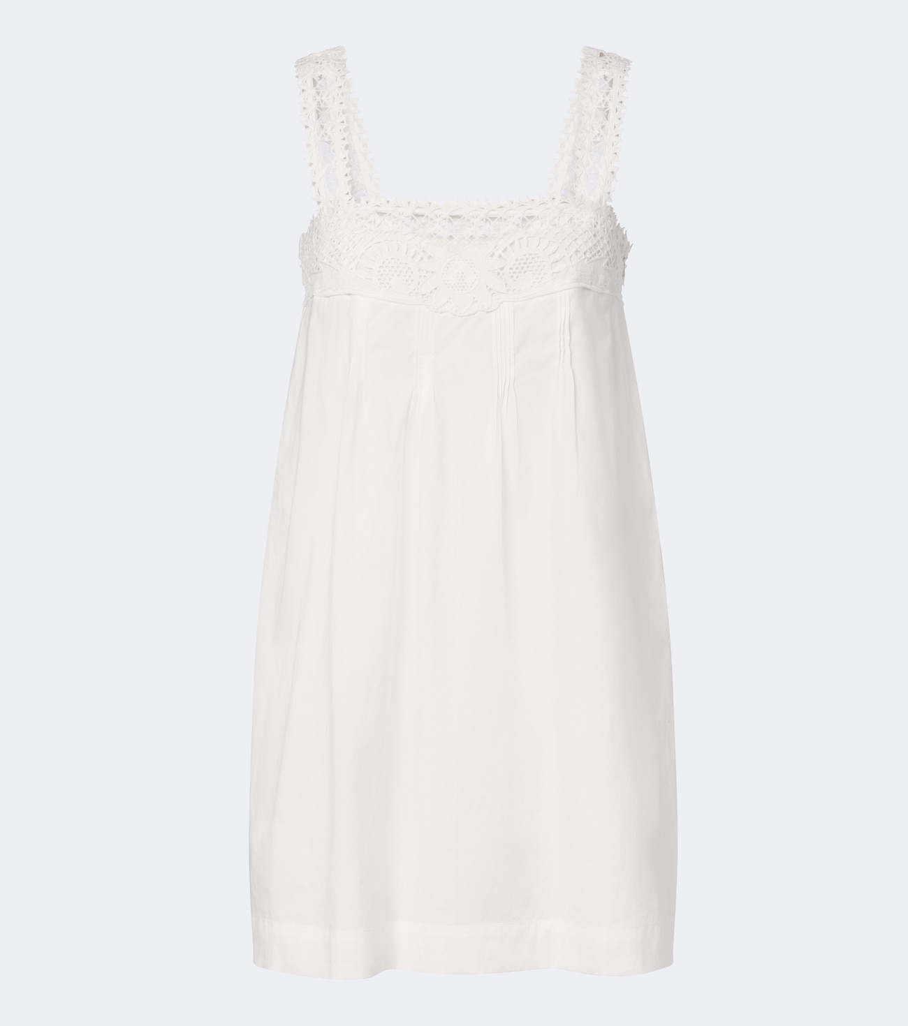 Veda crochet-trimmed cotton minidress