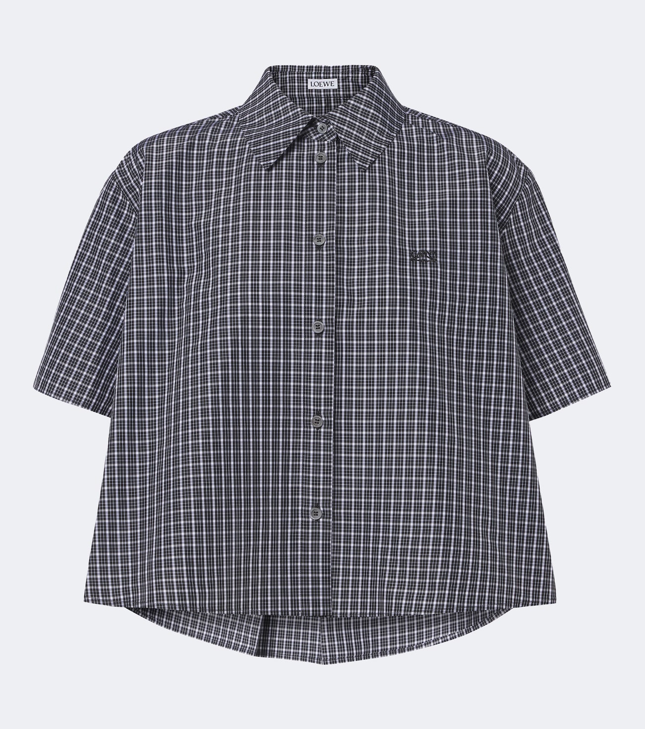 Checked cotton-blend shirt