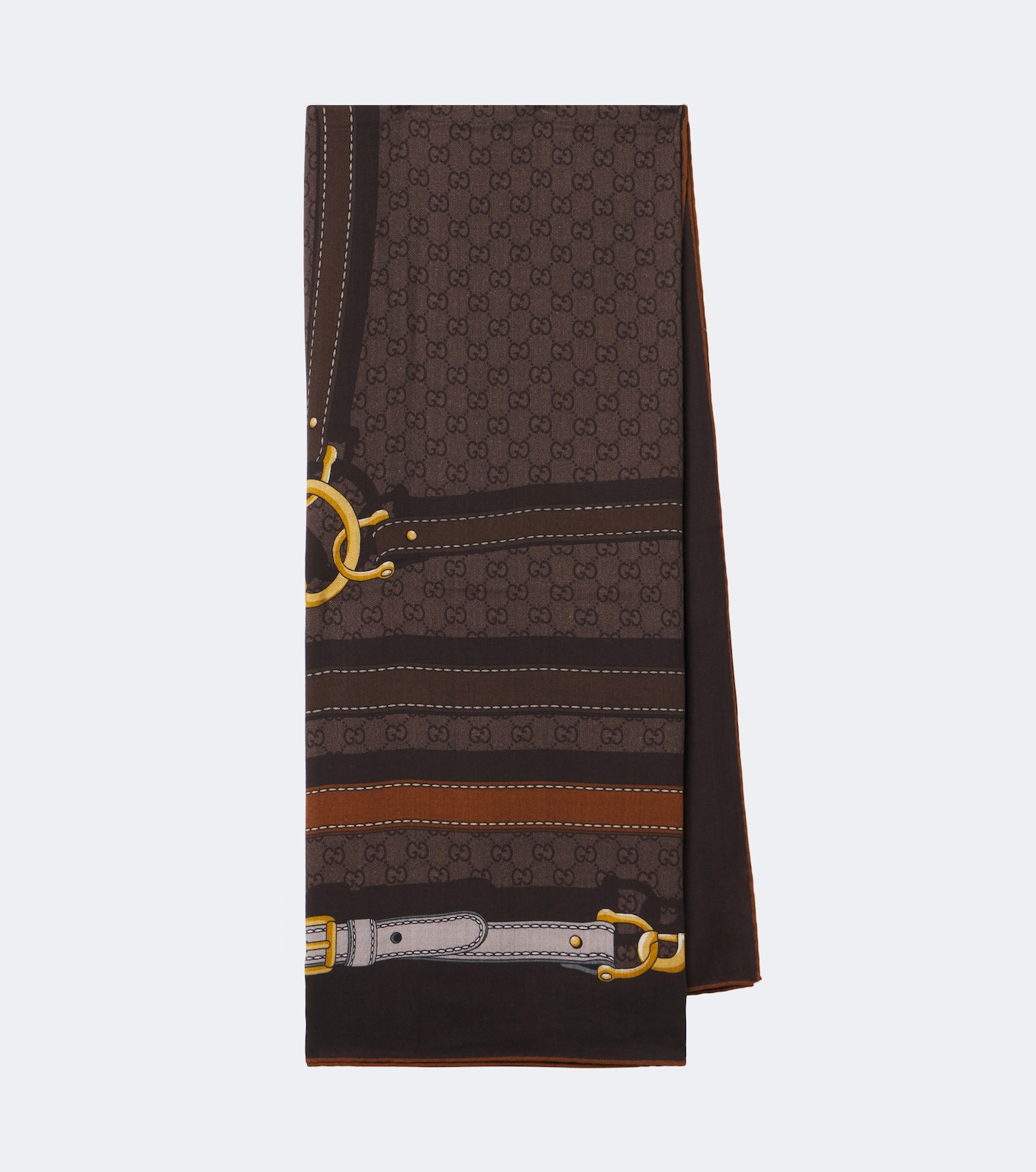GG jacquard wool and silk scarf
