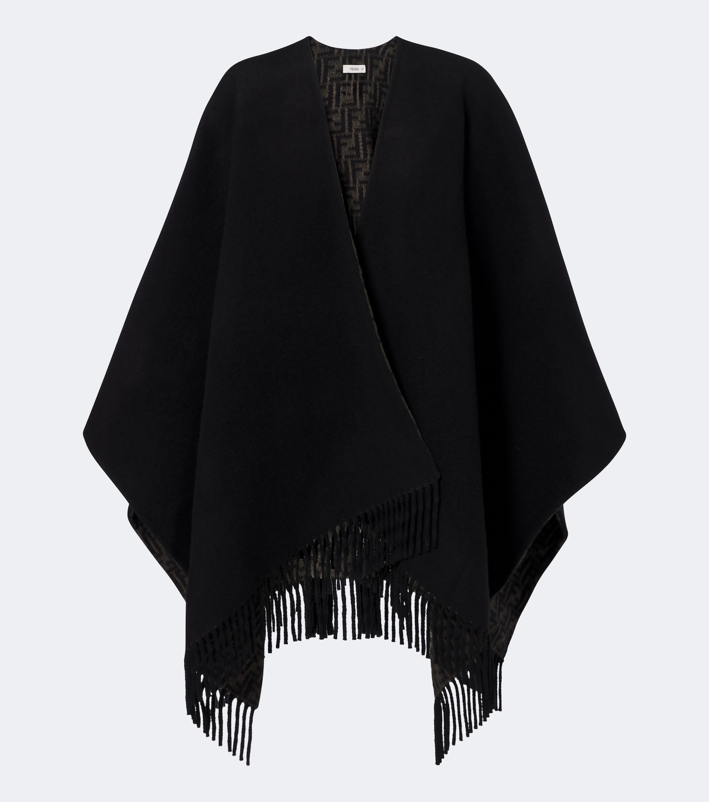 Reversible wool and cashmere poncho