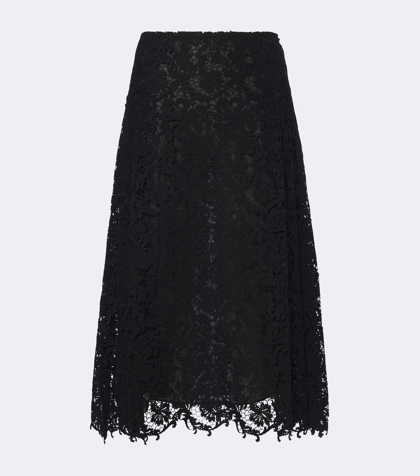 Silk lace midi skirt