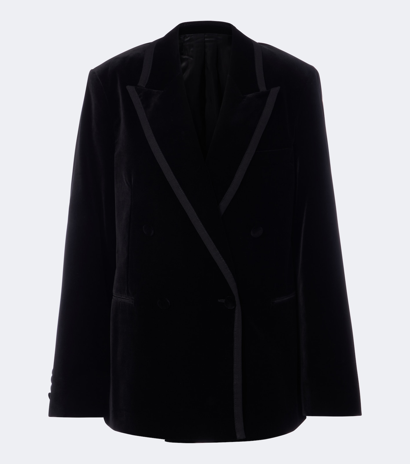 Double-breasted velvet blazer