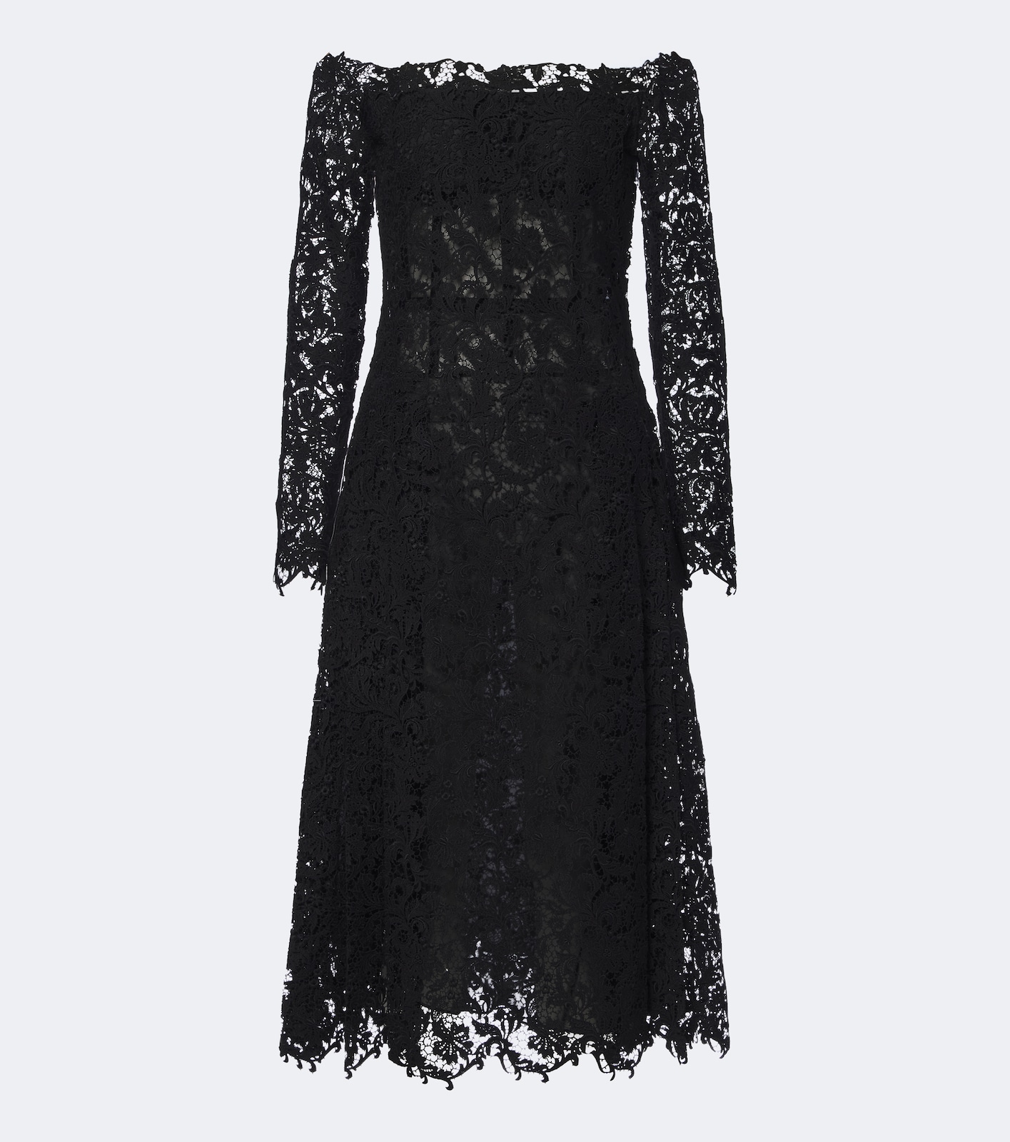 Off-shoulder lace bustier dress