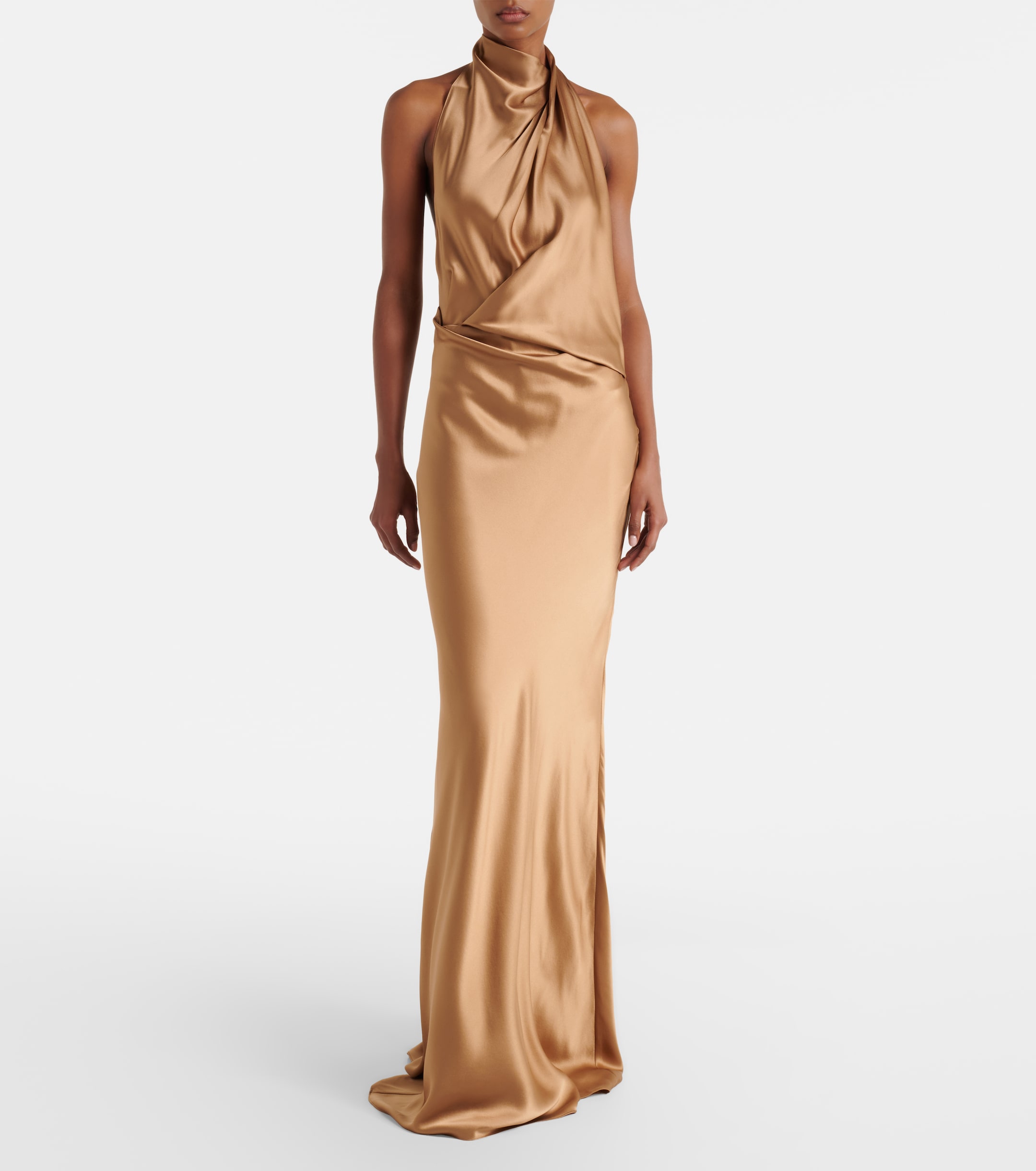 The Sei Halterneck silk satin gown
