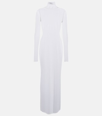 Vestido largo de jersey traslúcido | Alaïa