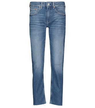 Girlfriend mid-rise cropped jeans | AG Jeans