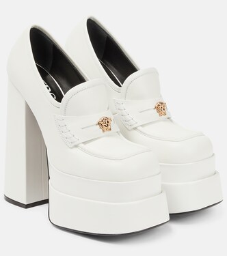 Aevitas leather platform loafer pumps | Versace