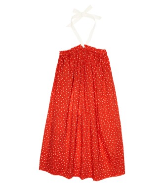 Agave polka dot cotton minidress | Caramel