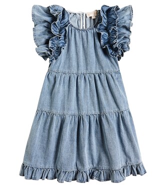 Ruffled cotton chambray dress | Petite Amalie  