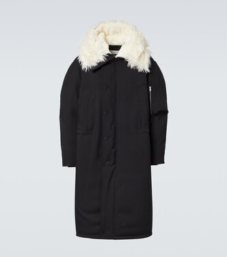 Faux fur-trimmed down jacket | Jil Sander