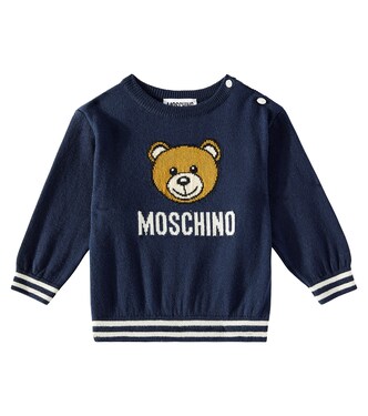 Baby Teddy Bear cotton and wool sweater | Moschino Kids