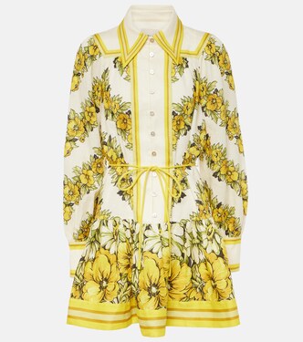 Robe chemise Gisela en lin à fleurs | Alémais