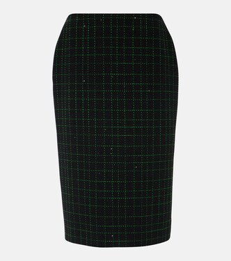 Sequined tweed midi skirt | Elie Saab