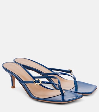 Ribbon patent leather thong sandals | Gianvito Rossi