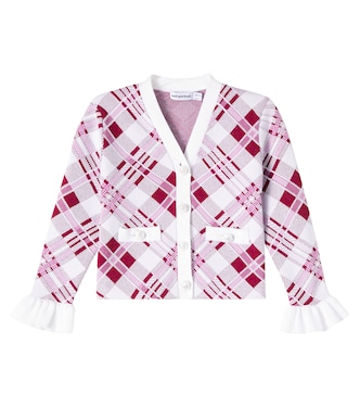 Ruffled checked cardigan | Self-Portrait Kids