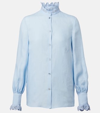 Broderie anglaise linen blouse | Valentino