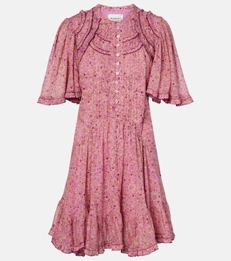 فستان قصير من القطن بكشكشة Celyn | Marant Etoile