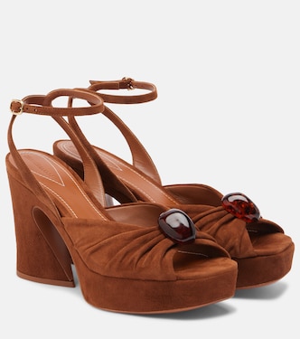 Sandali con plateau Gleam 120 in suede | Zimmermann