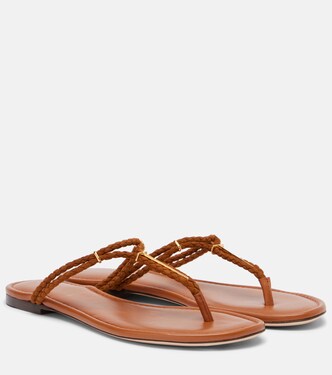 Braided leather thong sandals  | Tom Ford