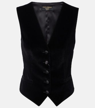 Cotton and silk-blend velvet vest | Dolce&Gabbana