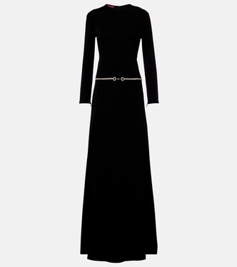 Horsebit embellished jersey maxi dress | Gucci