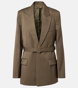 Belted wool-blend blazer | Victoria Beckham