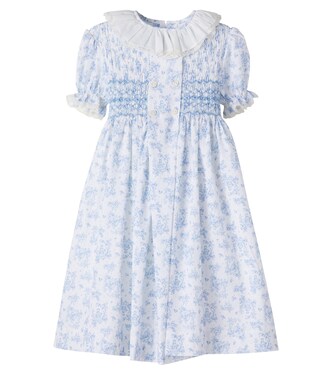 Printed smocked cotton dress | Pepa London