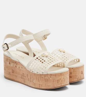 Sandalias con plataforma de croché | Prada