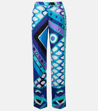 Pantaloni Vivara a gamba larga e vita alta in seta | Pucci