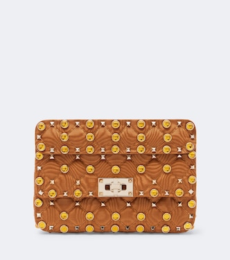 Henkeltasche Rockstud Spike Small aus Moiré | Valentino Garavani