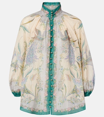Indra printed cotton and silk-blend blouse | Zimmermann