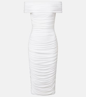 Ruched off-shoulder midi dress | Norma Kamali